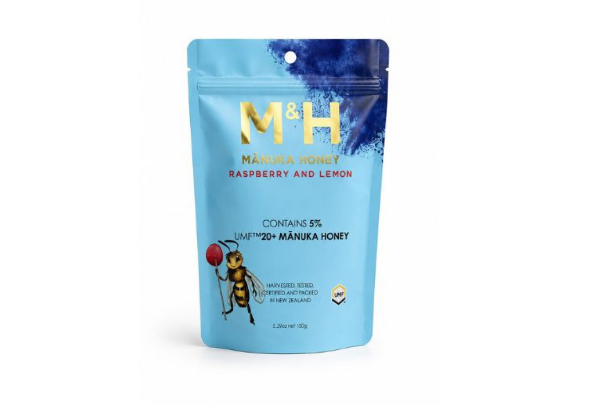 M&H UMF20+ Manuka Honey Lollipops Raspberry & Lemon